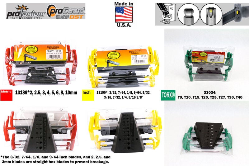 Bondhus Metric and Inch Ball Driver Hex and Star 26 Piece T-Handle Sets with Stand - Bondhus 13189, Bondhus 13190, Bondhus 33034 - Image 2